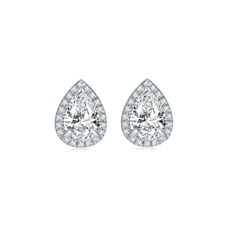 Bérangère White Teardrop Stud Earrings