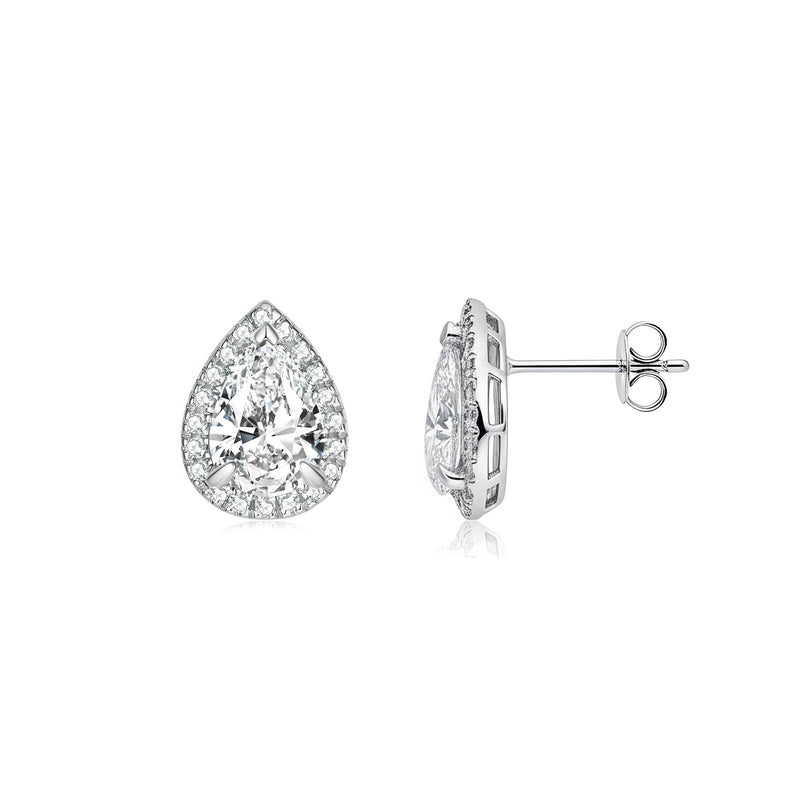 Bérangère White Teardrop Stud Earrings