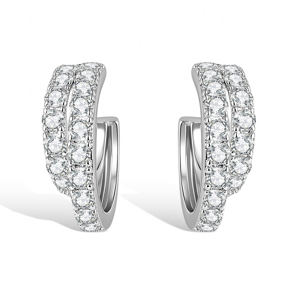 Bérénice White Half-crescent Earrings
