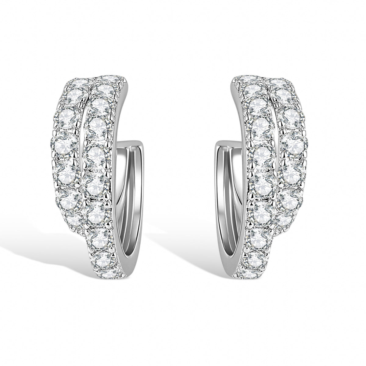 Bérénice White Half-crescent Earrings