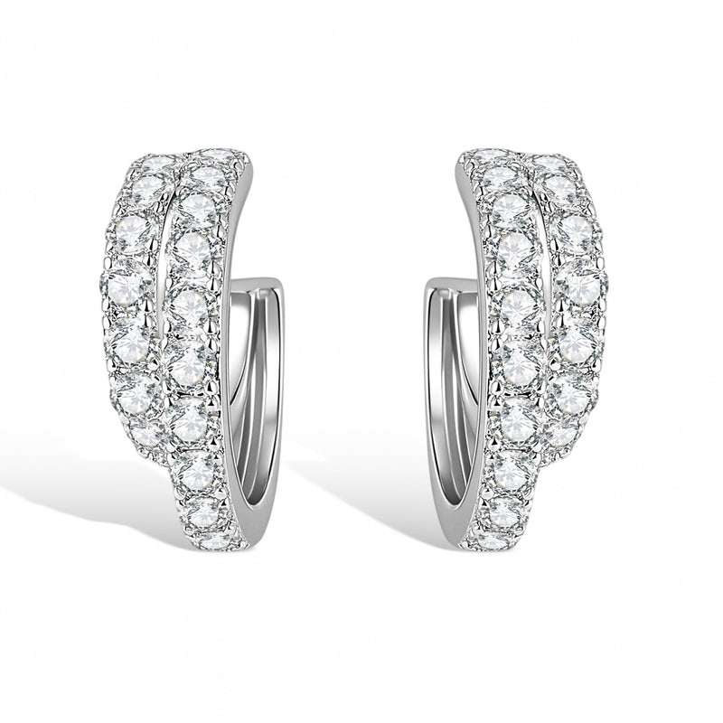 Bérénice White Half-crescent Earrings