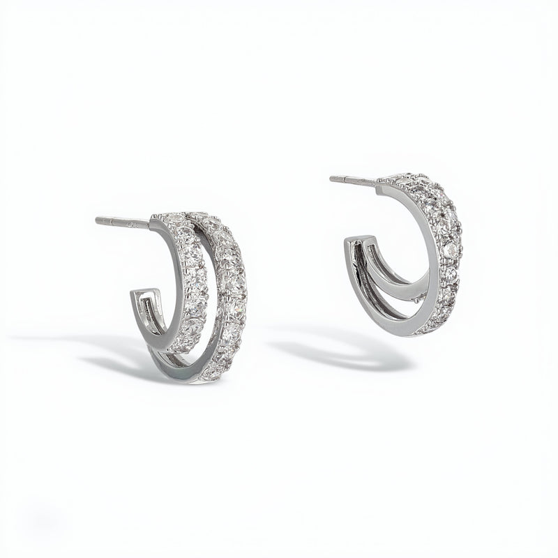 Bérénice White Half-crescent Earrings