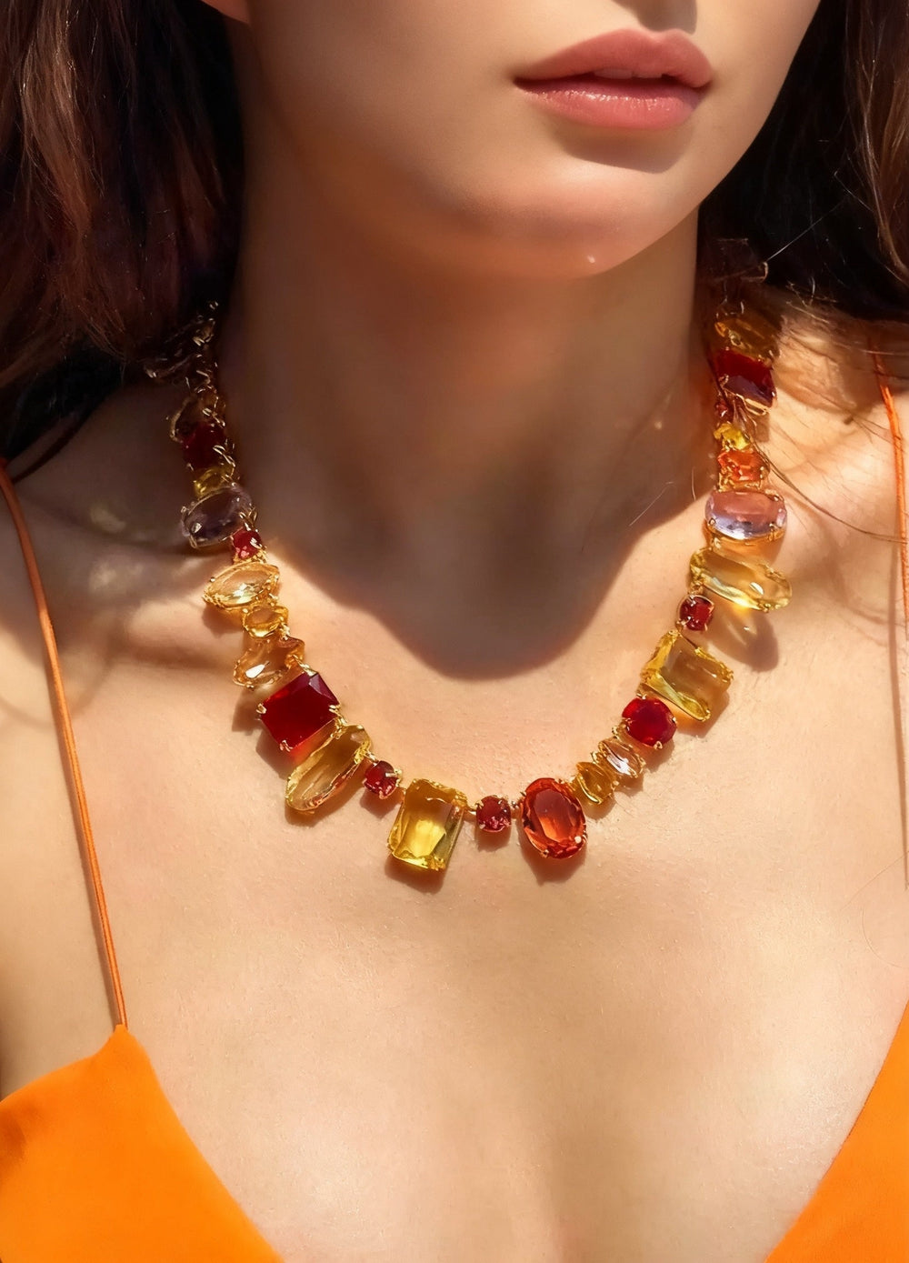 Bernadette Multicolor Mixed Shape Necklace