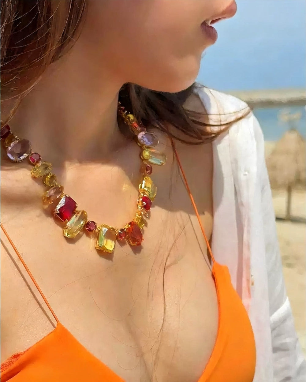 Bernadette Multicolor Mixed Shape Necklace