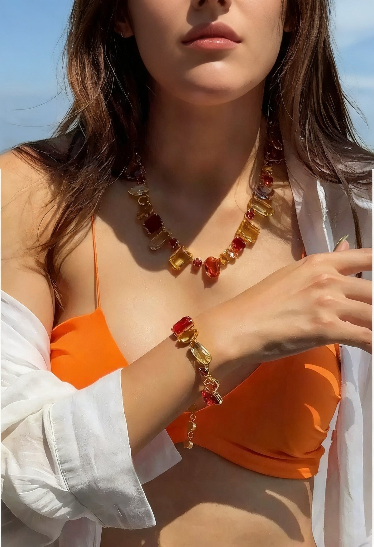 Bernadette Multicolor Mixed Shape Necklace