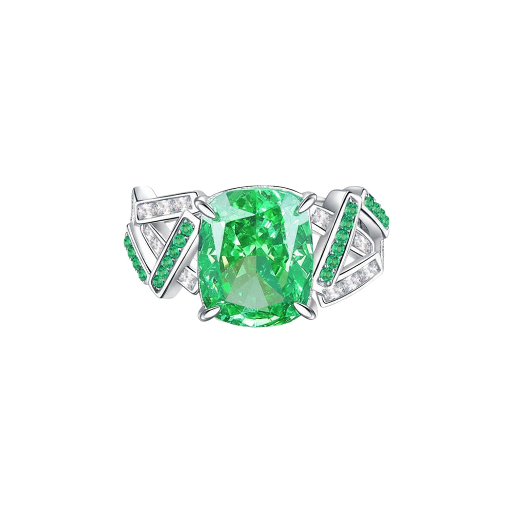 Bernhild Green Cushion Open Ring