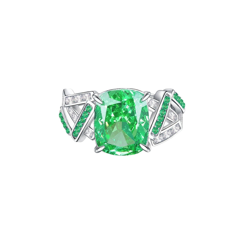 Bernhild Green Cushion Open Ring