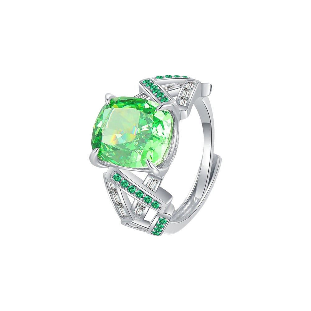 Bernhild Green Cushion Open Ring