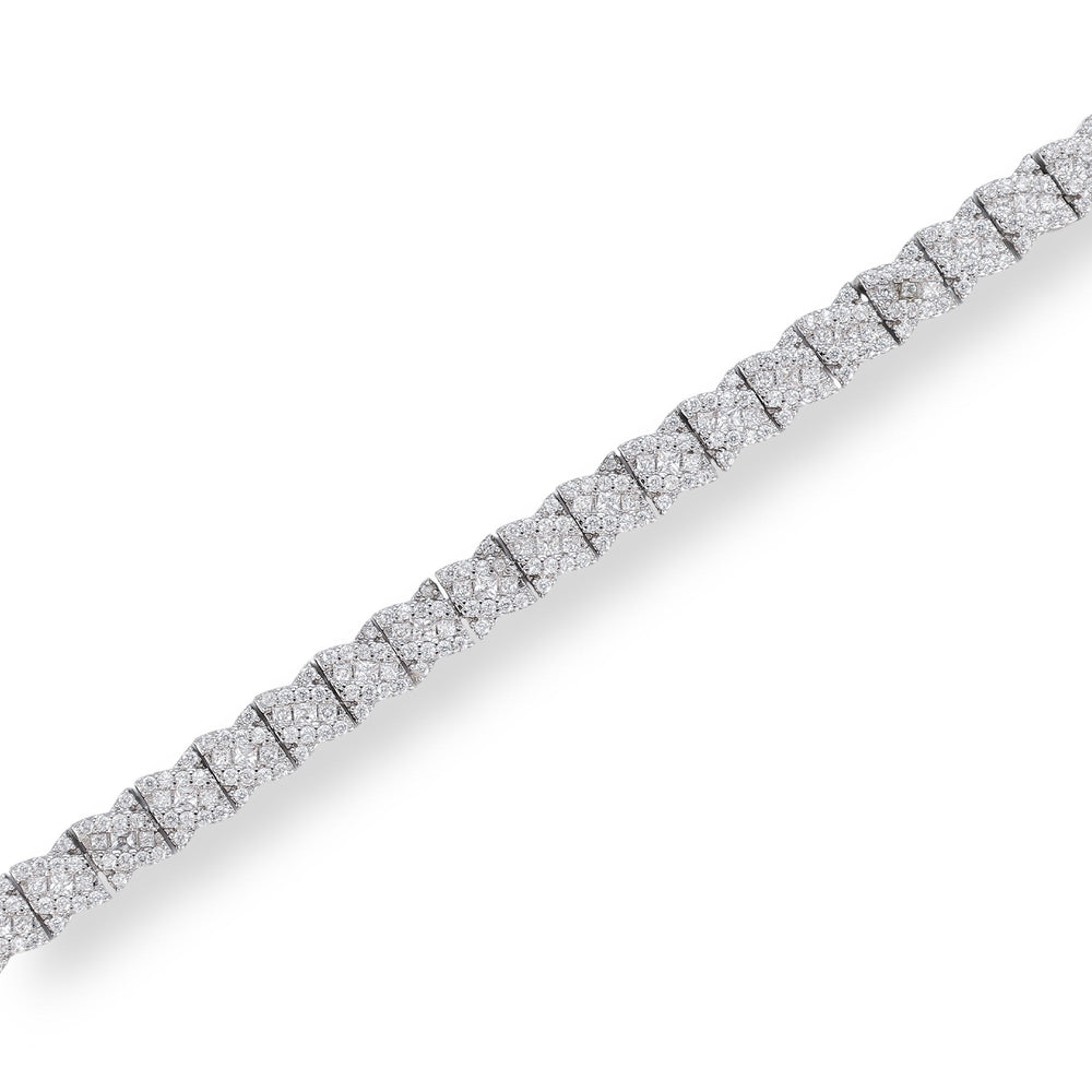 Bernhilde White Quilted Tennis Bracelet