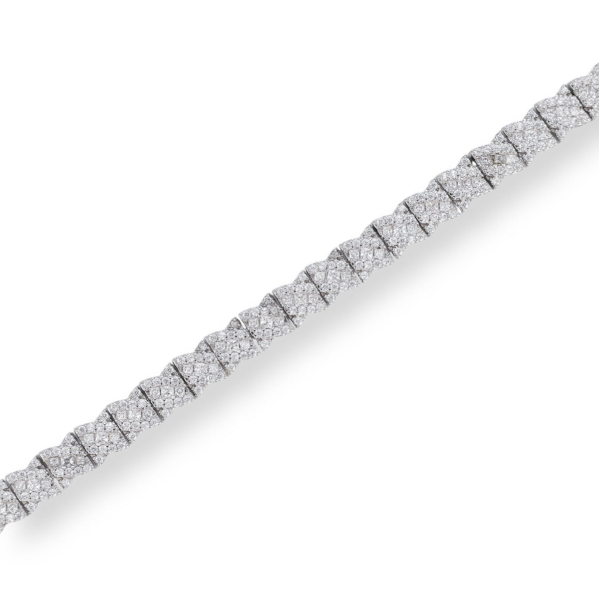 Bernhilde White Quilted Tennis Bracelet