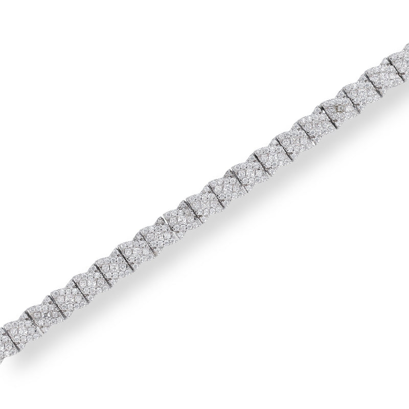 Bernhilde White Quilted Tennis Bracelet