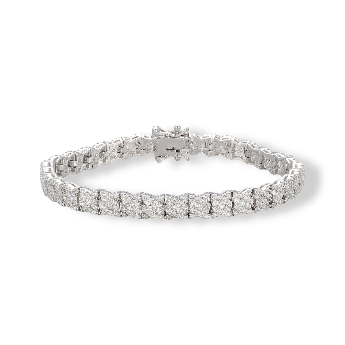 Bernhilde White Quilted Tennis Bracelet