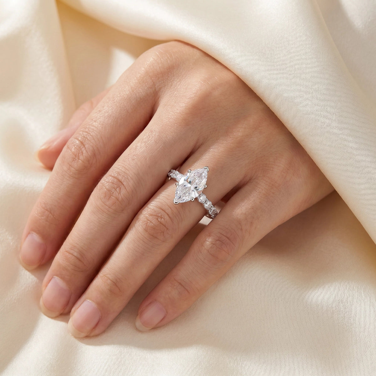 Bernrun White Marquise Ring