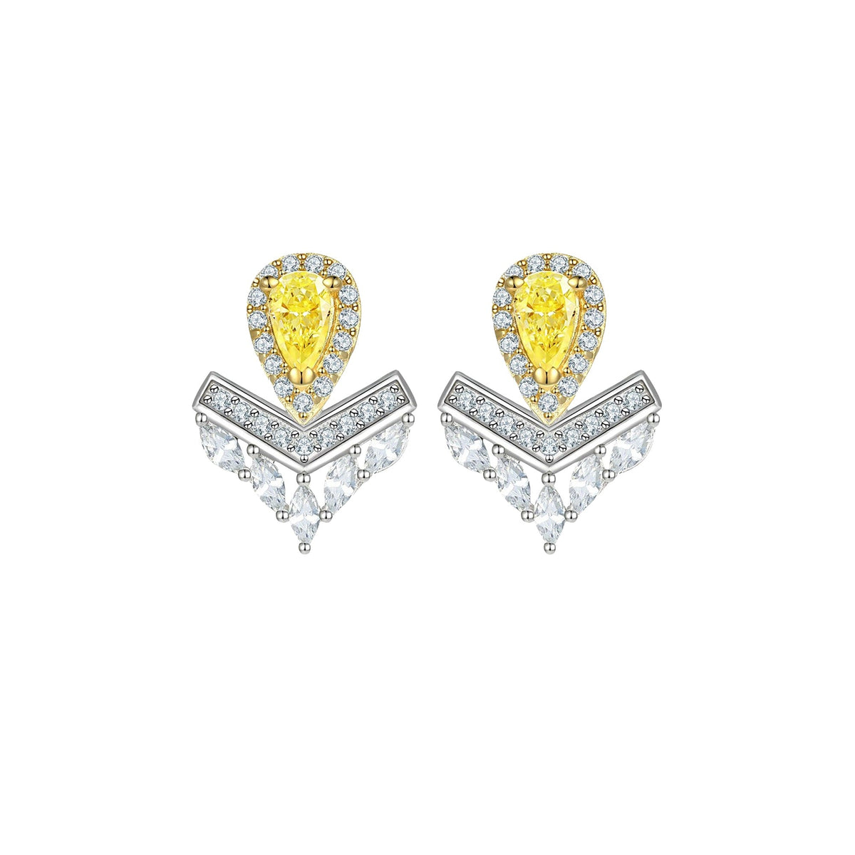 Berthe Yellow Crown Earrings