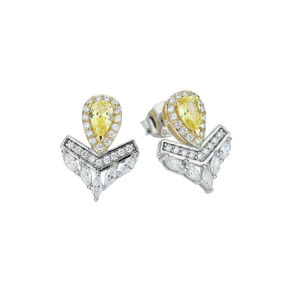 Berthe Yellow Crown Earrings