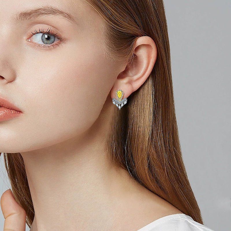 Berthe Yellow Crown Earrings