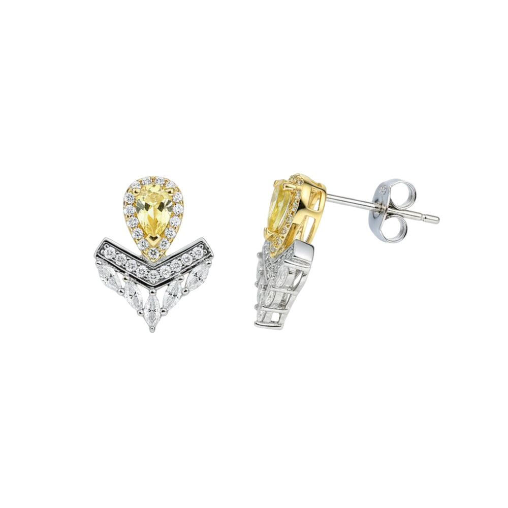 Berthe Yellow Crown Earrings