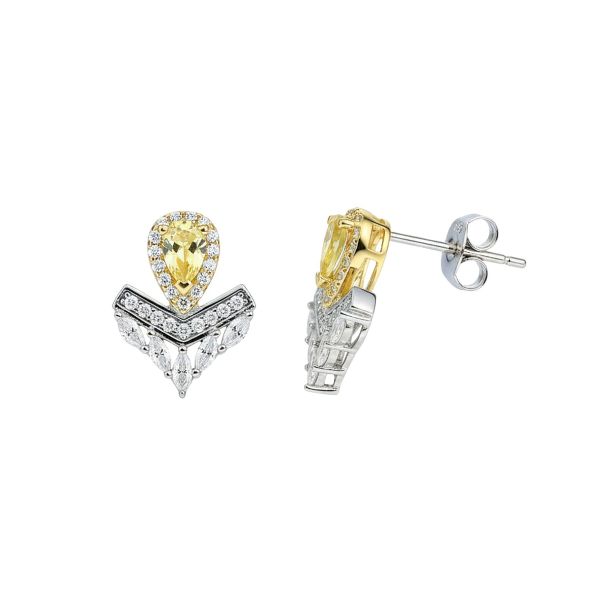 Berthe Yellow Crown Earrings