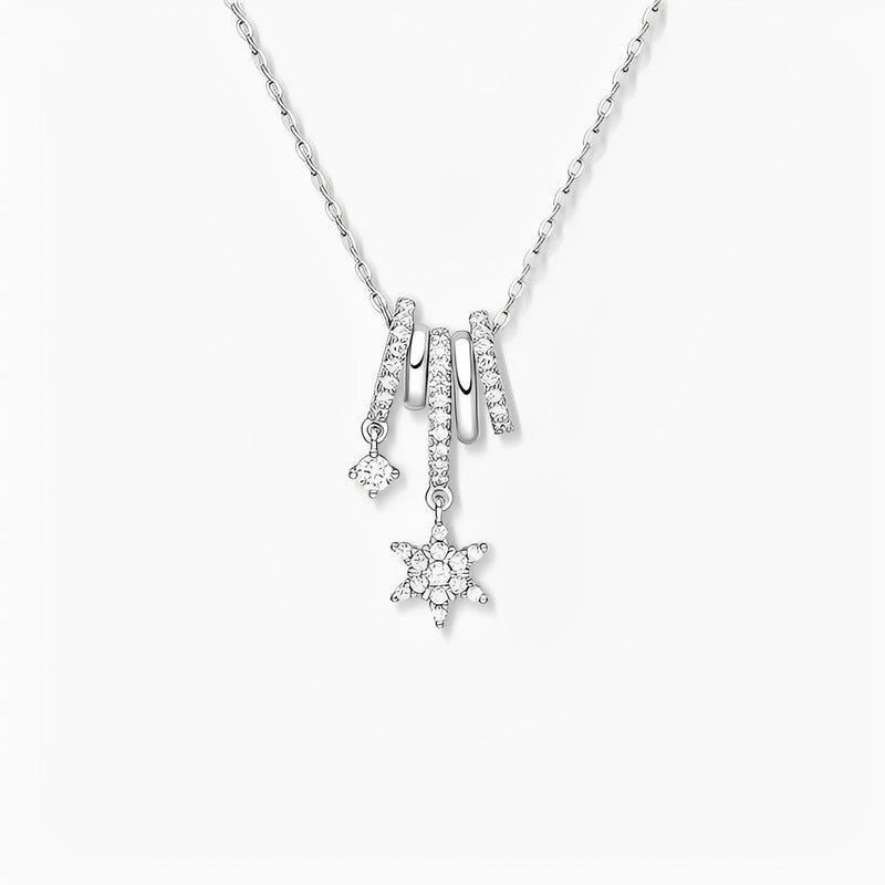 Berthilde White Snowflake Floral Necklace