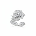 Beylia White Floral Open Ring