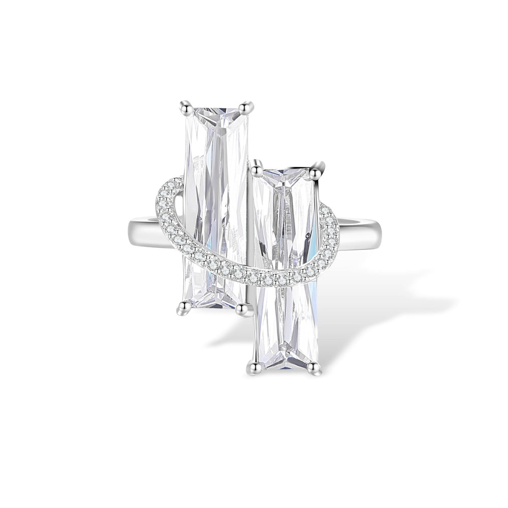 Blanche Double Baguette White Ring