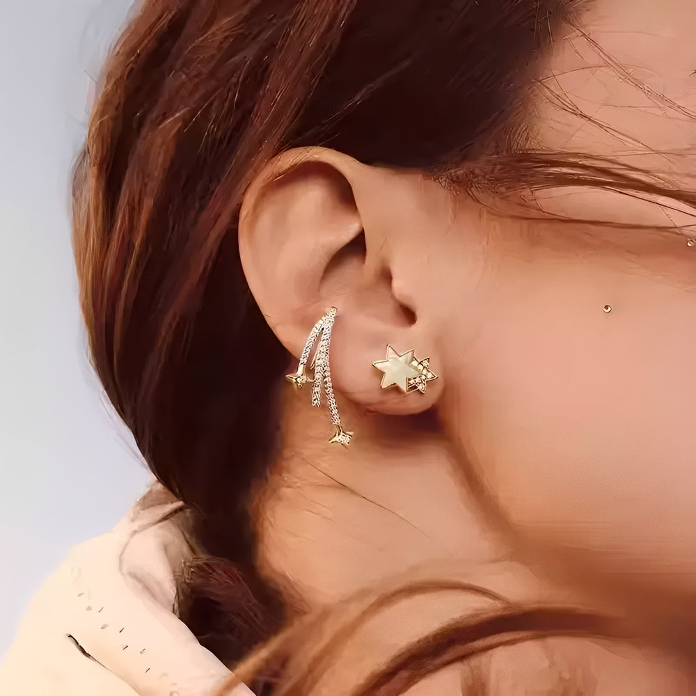 Bombé Gold Star Earrings