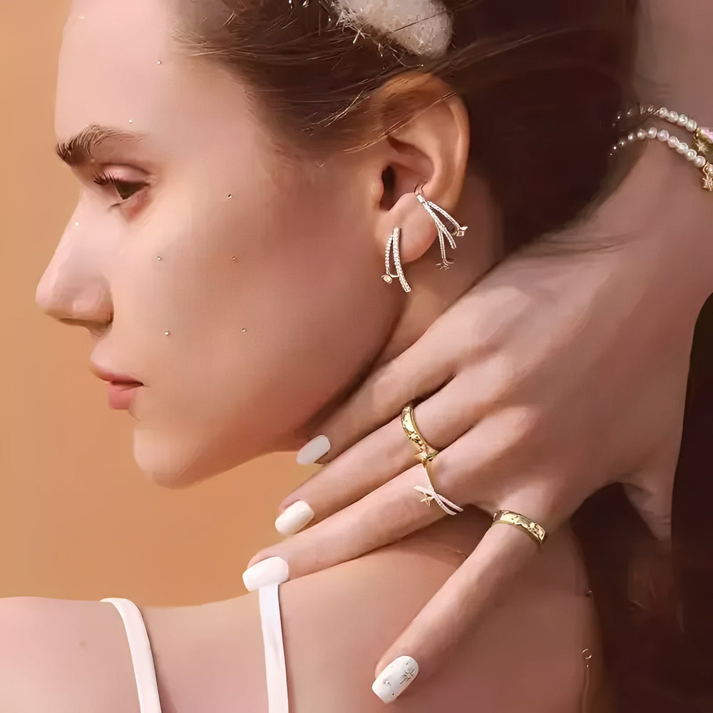 Bombé Gold Star Earrings