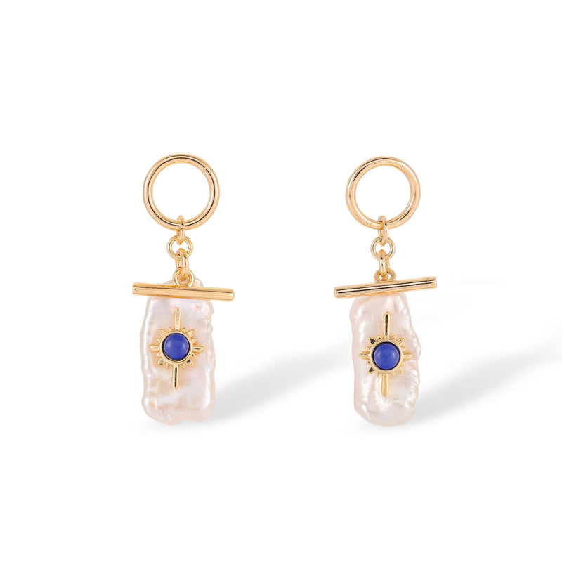 Brunehilde Lapis Lazuli Baroque Pearl Earrings