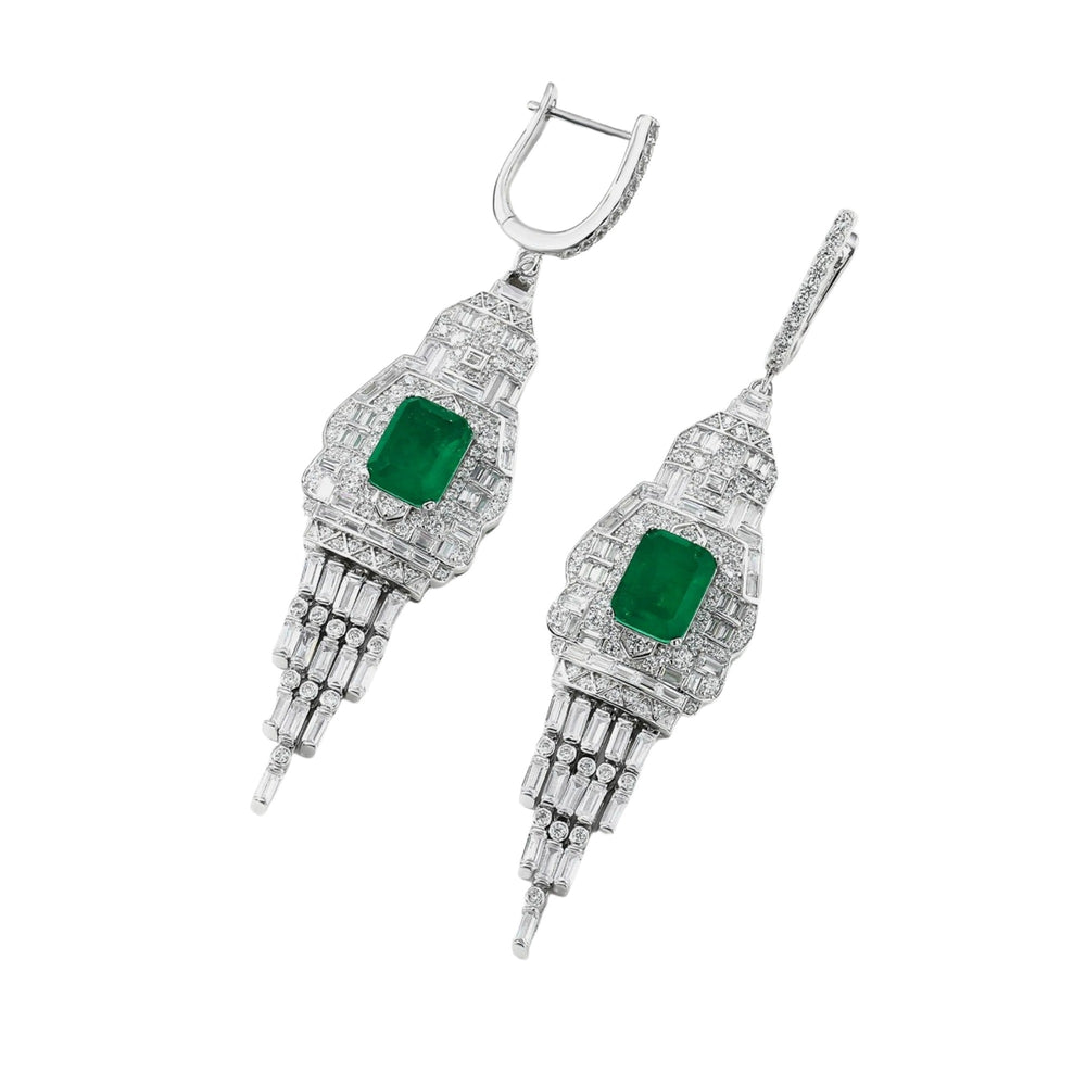 Brunelle Emerald Green Tassel Drop Earrings