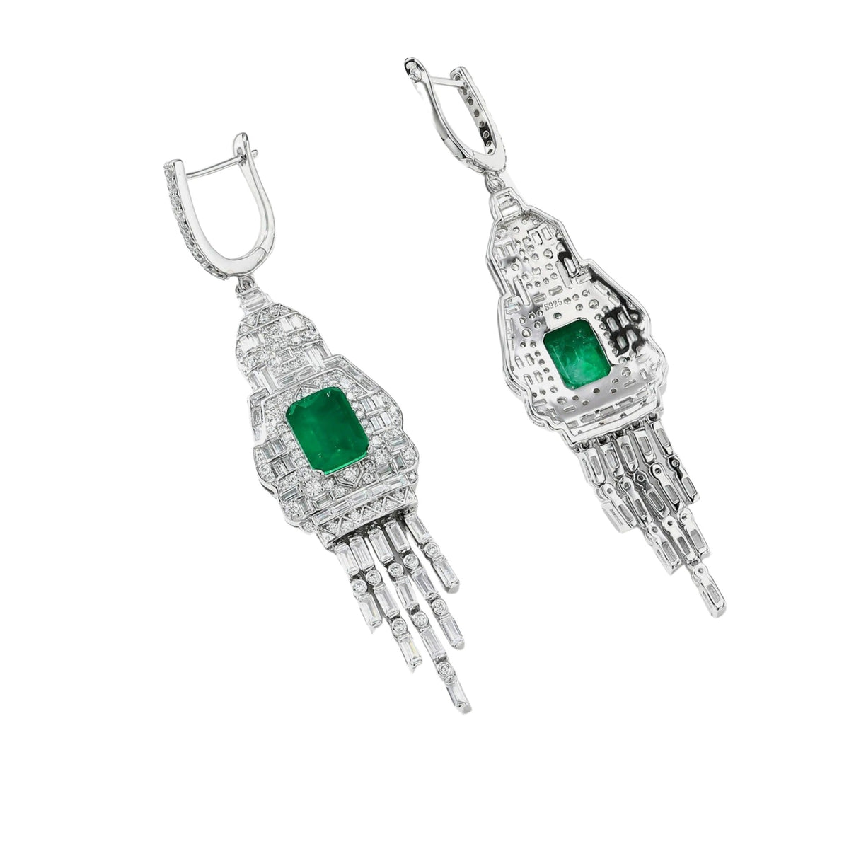Brunelle Emerald Green Tassel Drop Earrings