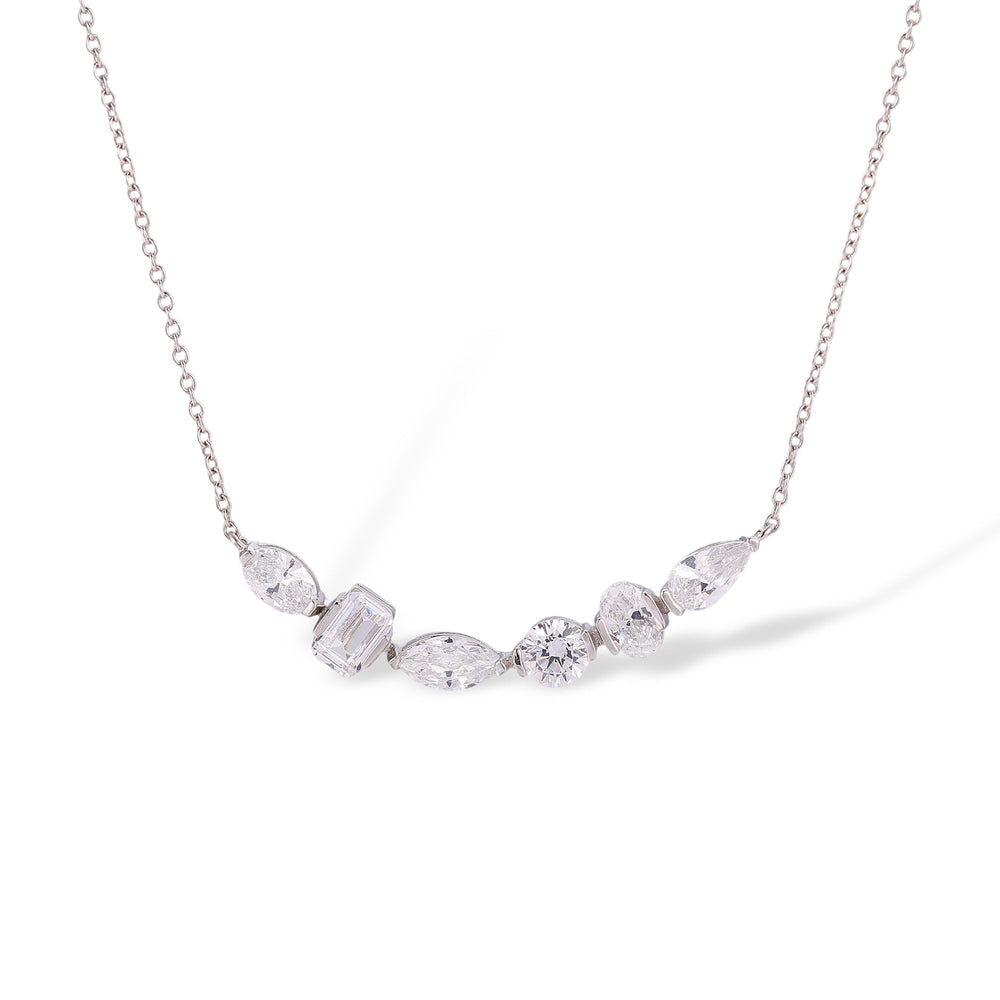 Brunlind White Mixed Shape Necklace