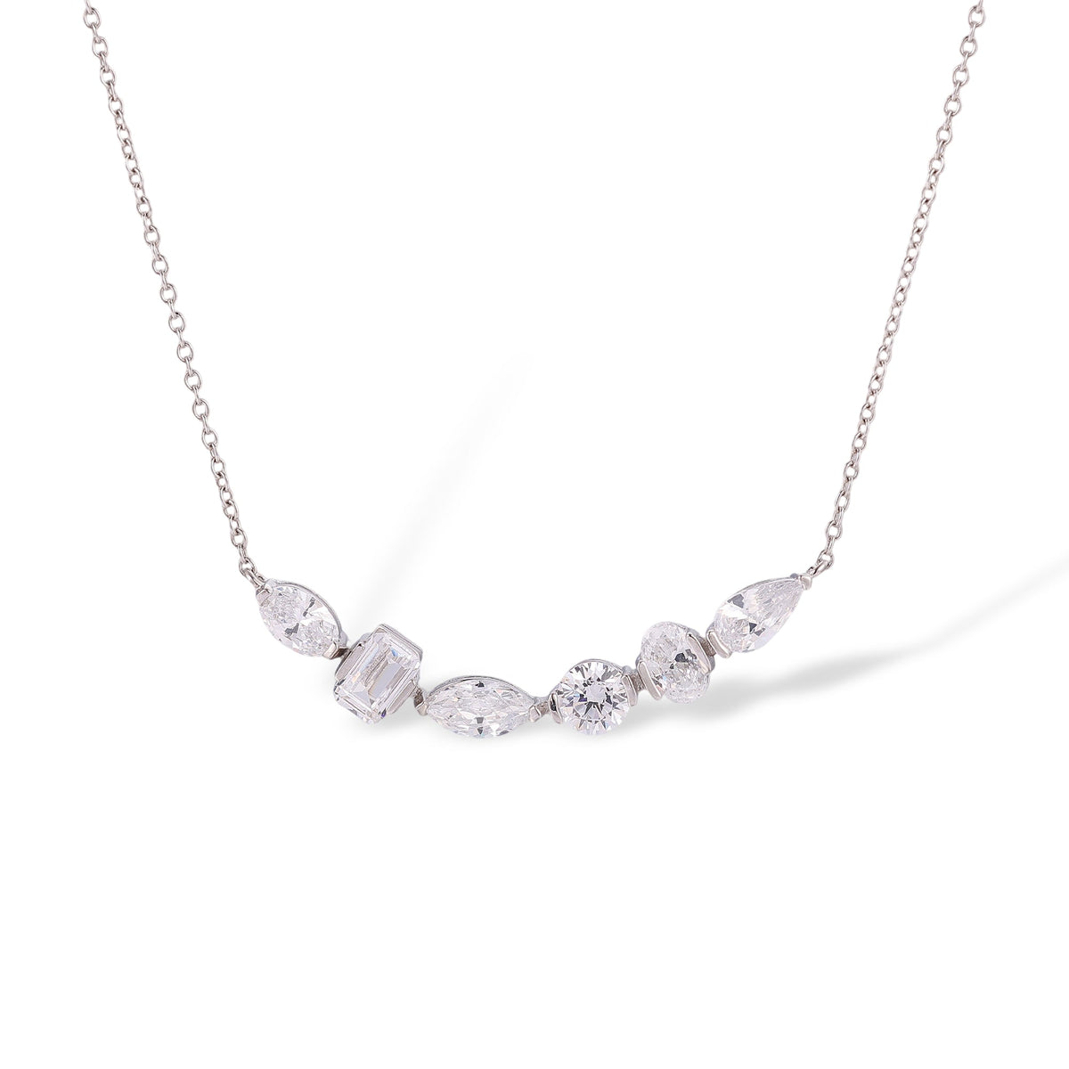 Brunlind White Mixed Shape Necklace