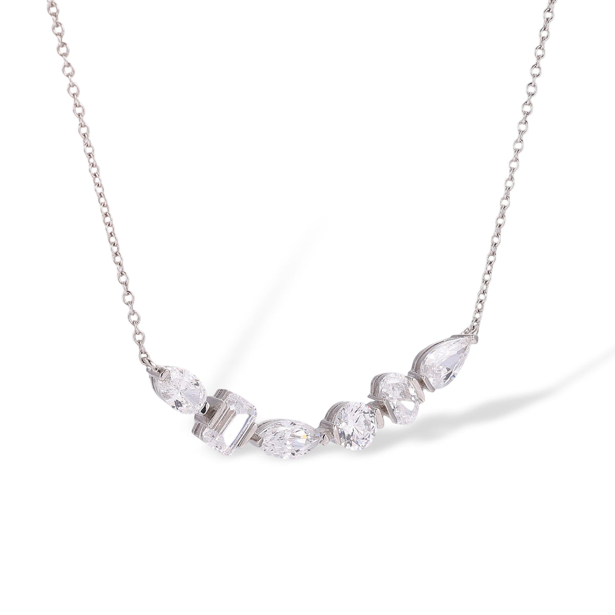 Brunlind White Mixed Shape Necklace