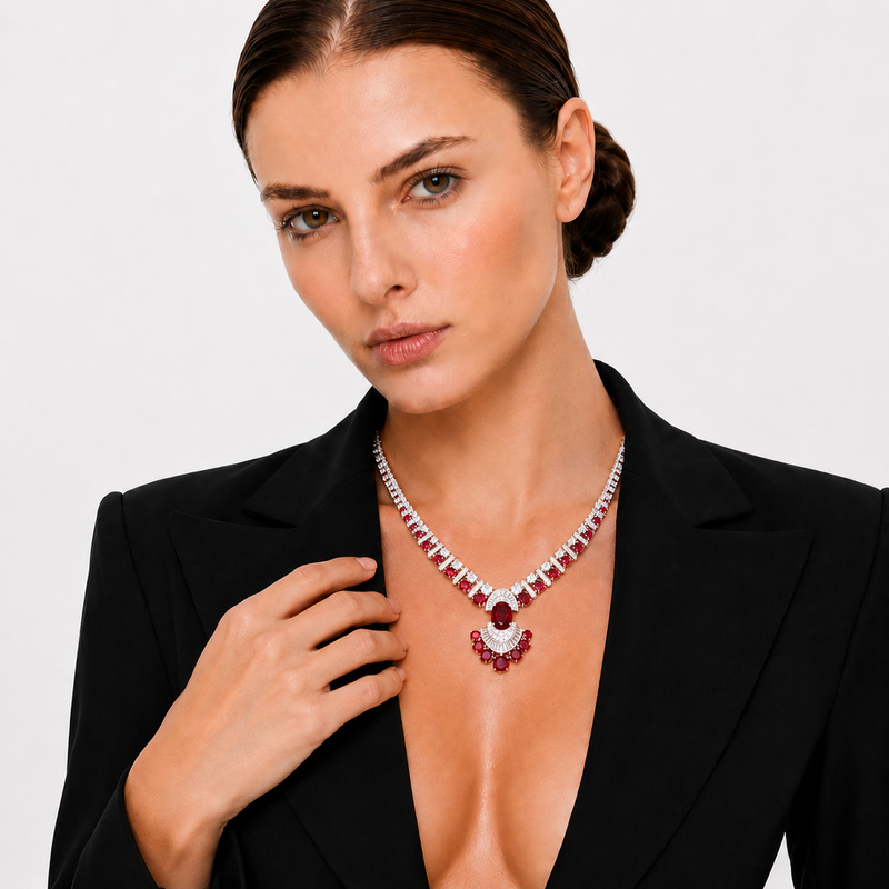 Brunrun Geometric Fan Necklace