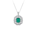 Cadence Emerald Green Cushion Necklace
