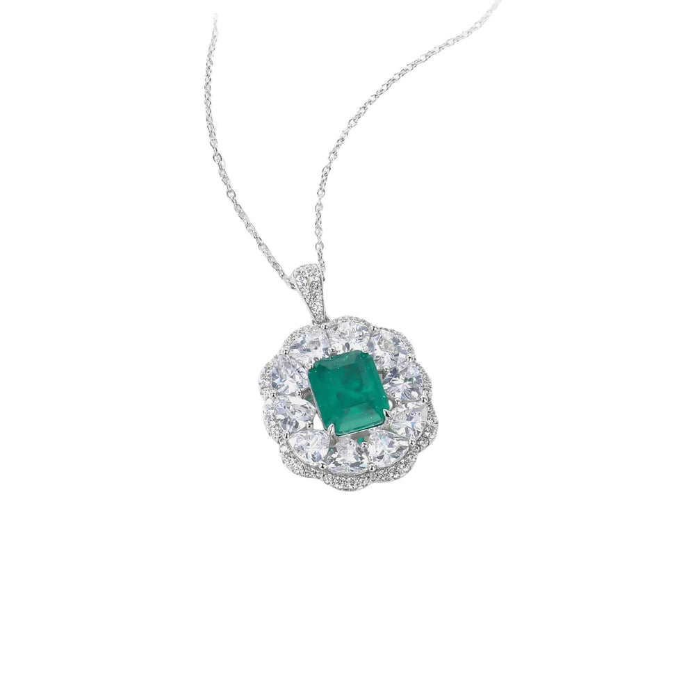 Cadence Emerald Green Cushion Necklace