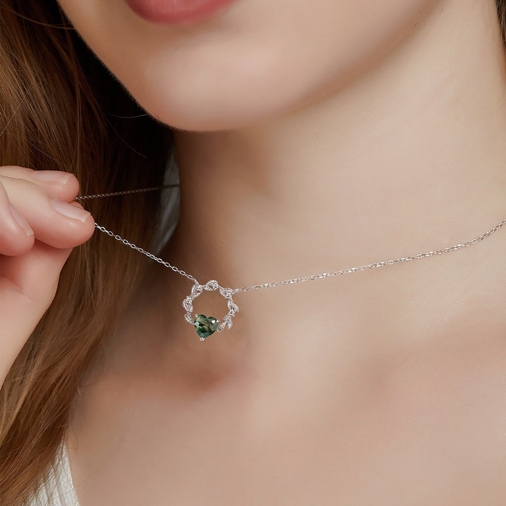 Calantha Green Heart Necklace
