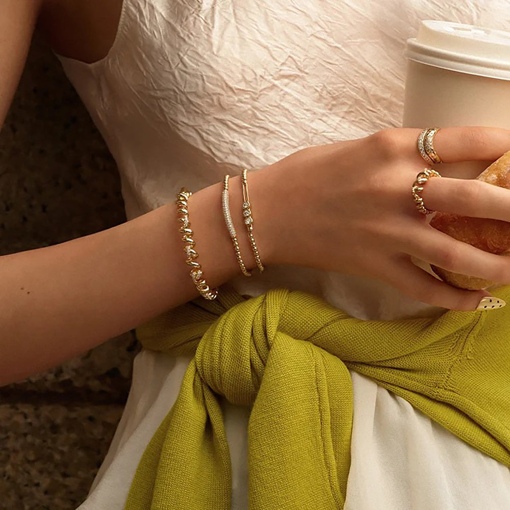 Callianne 14K Gold Bun Bracelet