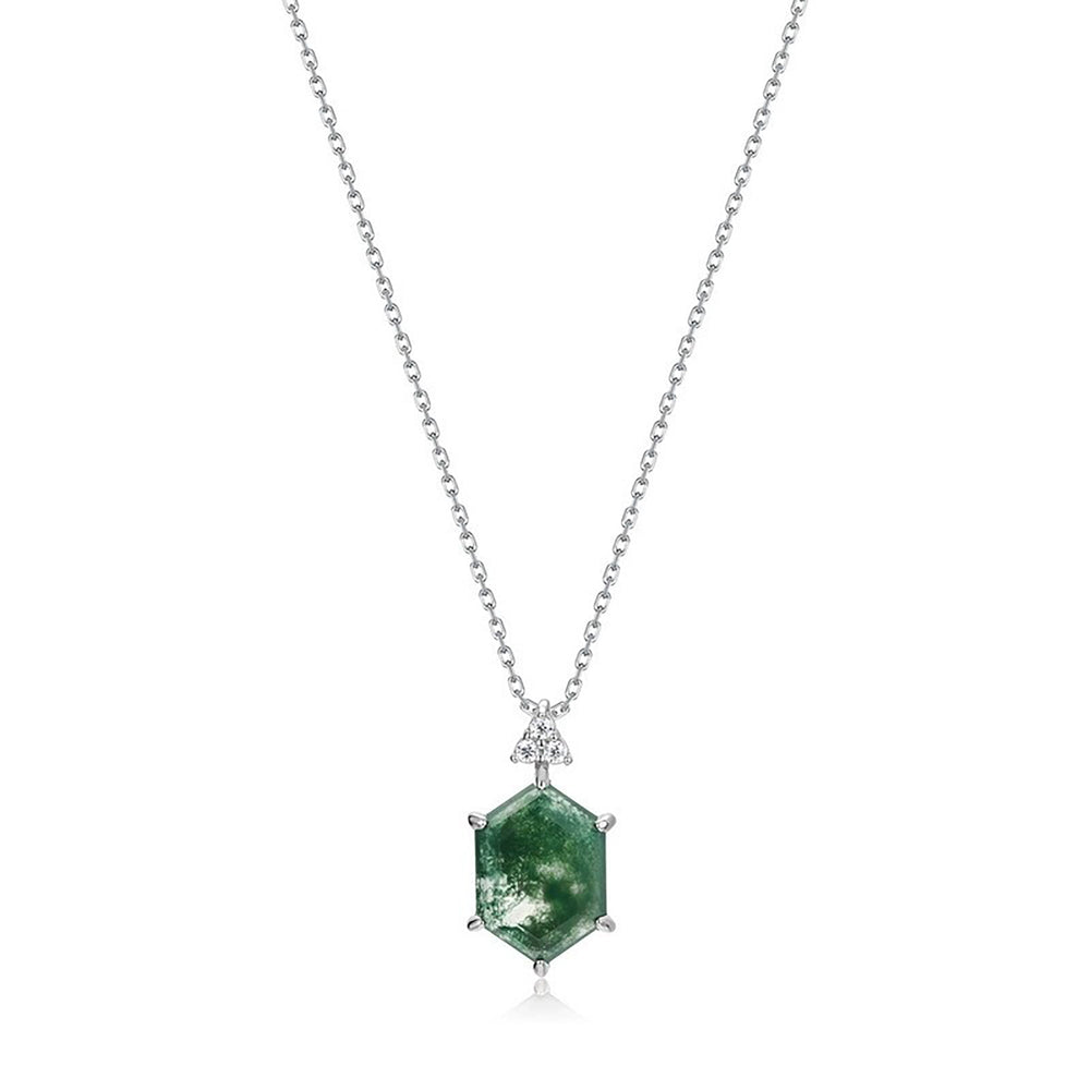 Callista Green Moss Hexagonal Neckalace