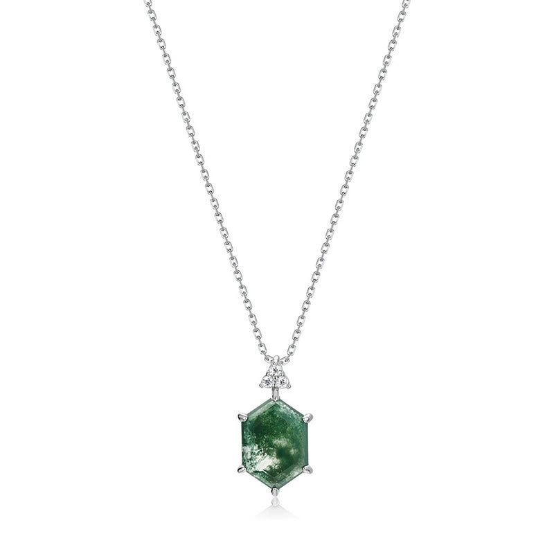 Callista Green Moss Hexagonal Neckalace