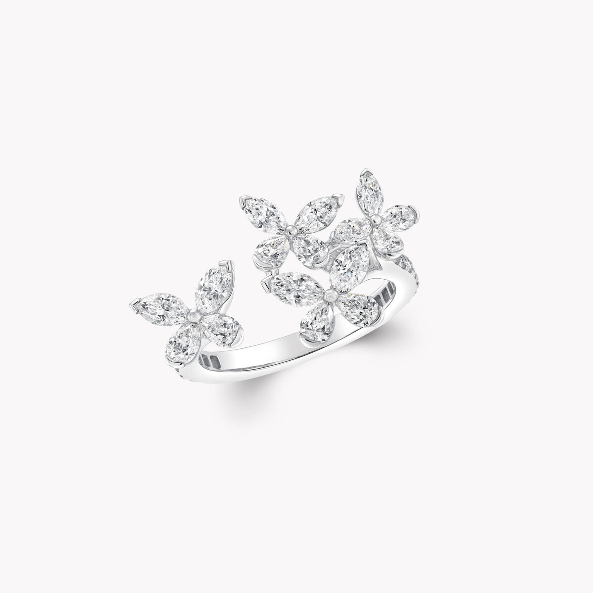 Caprice White Butterfly Open Ring