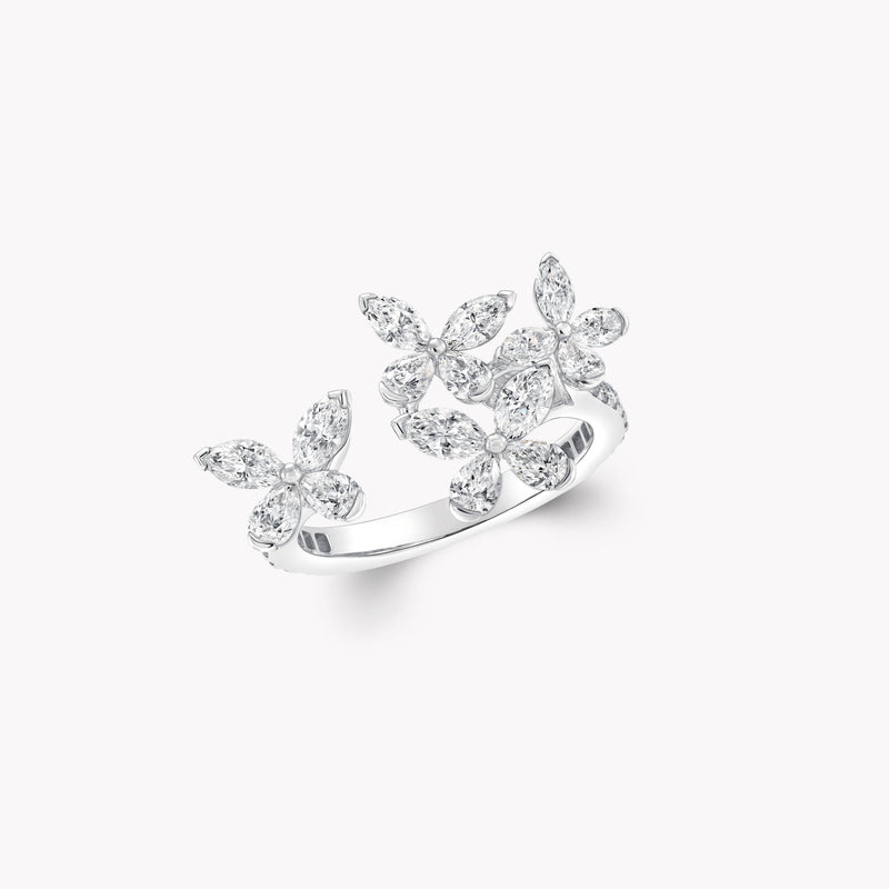 Caprice White Butterfly Open Ring