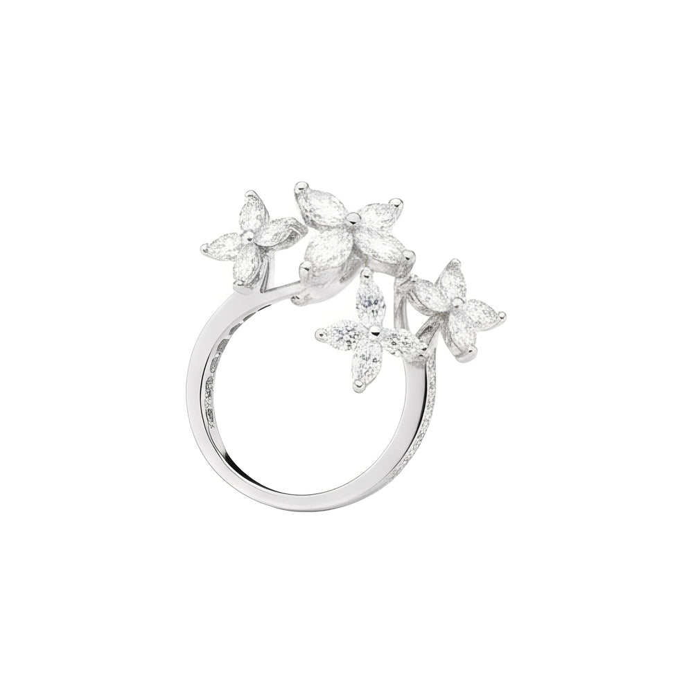 Caprice White Butterfly Open Ring