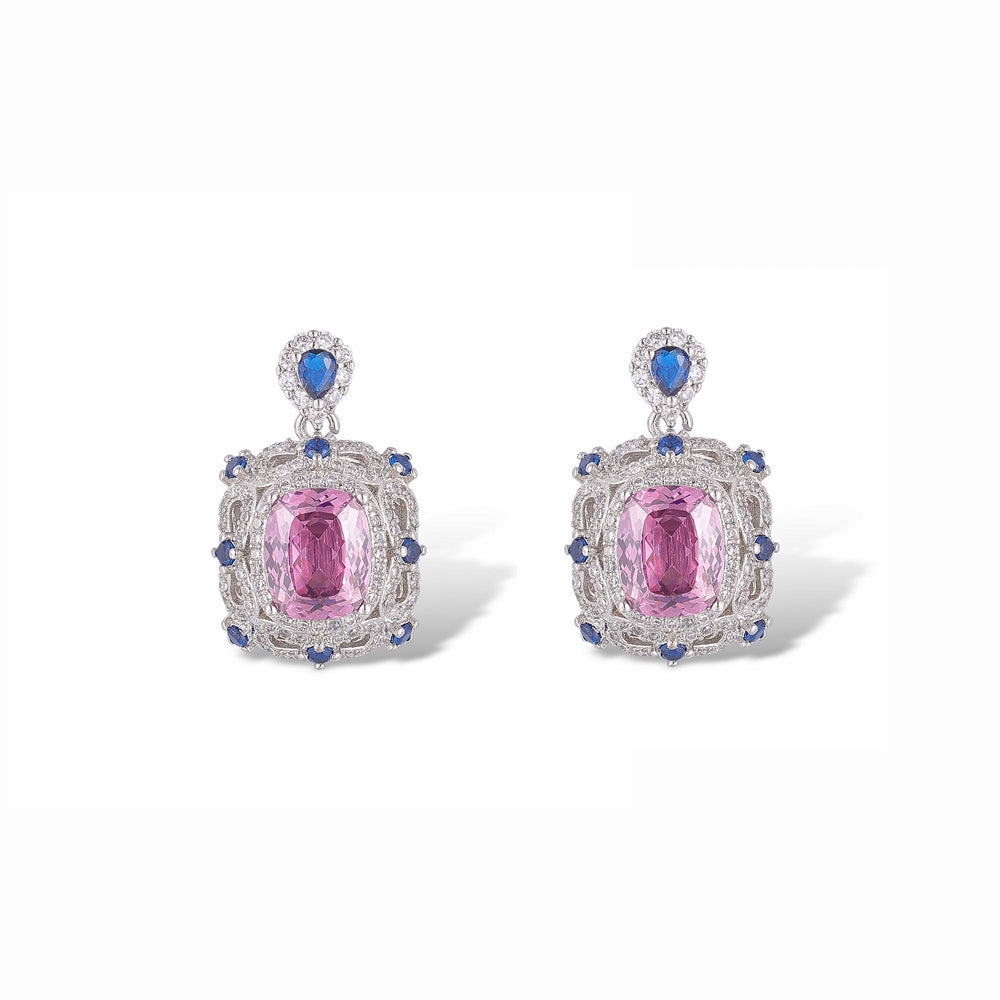 Carina Pink Cushion Earrings