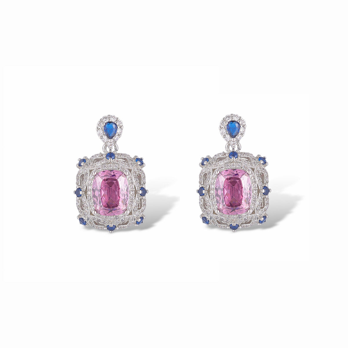 Carina Pink Cushion Earrings