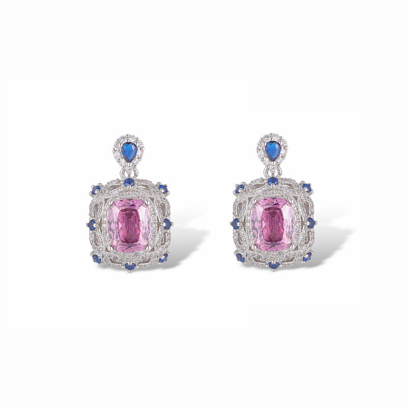 Carina Pink Cushion Earrings