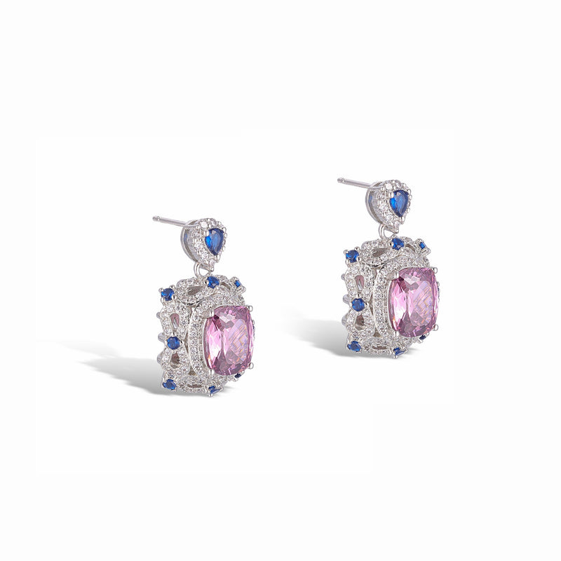 Carina Pink Cushion Earrings
