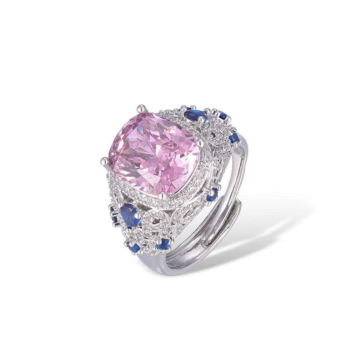 Carina Pink Cushion Open Ring