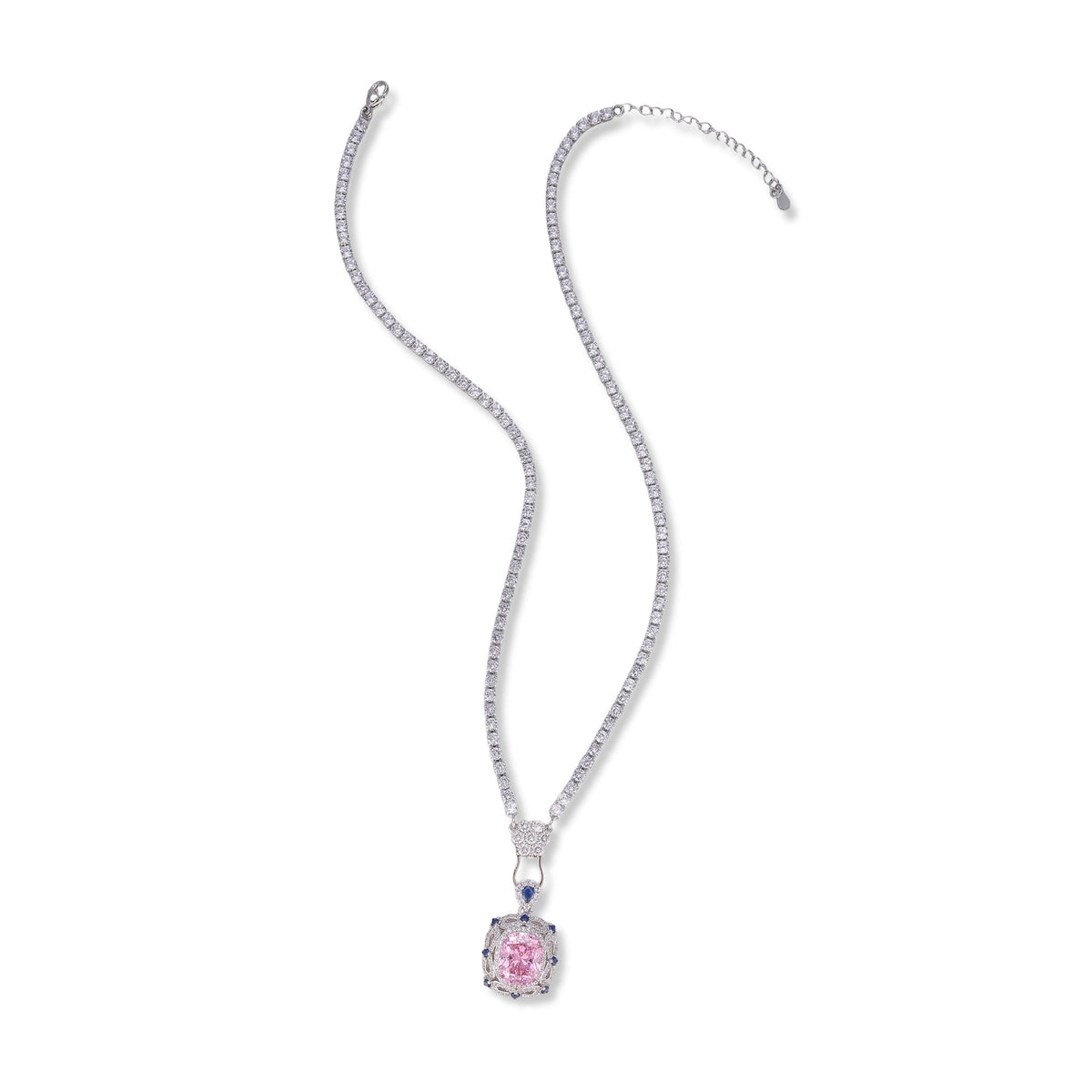 Carina Pink Cushion Pendant Necklace