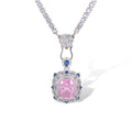 Carina Pink Cushion Pendant Necklace